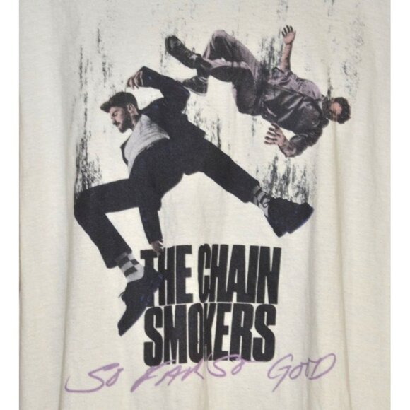The Chainsmokers Unisex Beige Pullover Concert T-Shirt Size 3XL Graphic Print - Picture 3 of 6
